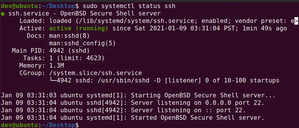 How-to-check-ssh-service-status-ubuntu