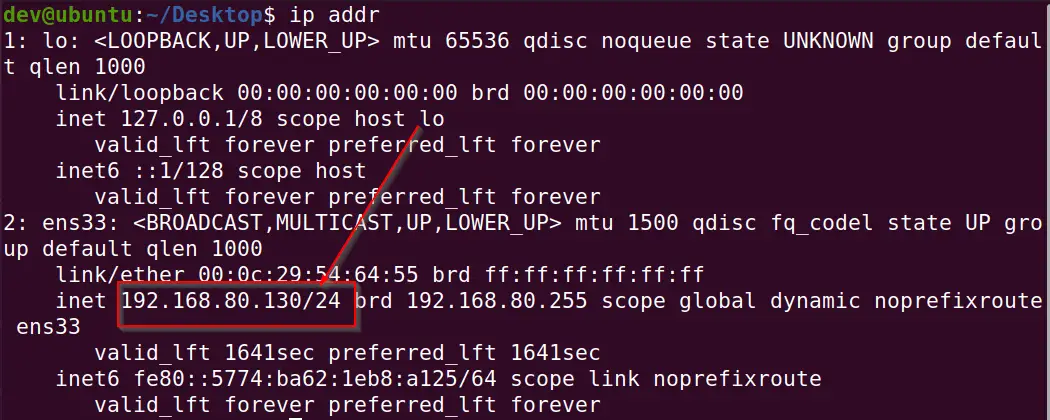 check-ip-address-of-ubuntu-20.04-vm