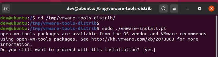 install vmware tools ubuntu cli
