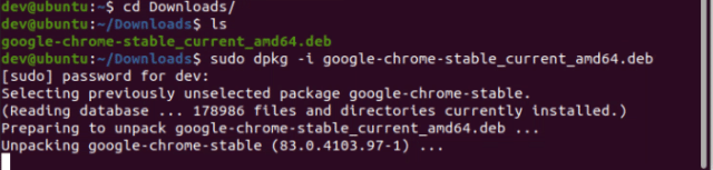 how to install google chrome on ubuntu 20.04 using terminal