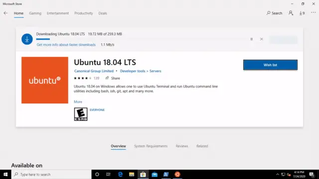 install-linux-windows10