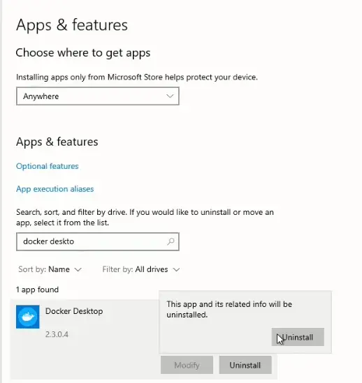 uninstall-docker-desktop-windows10-confirmation