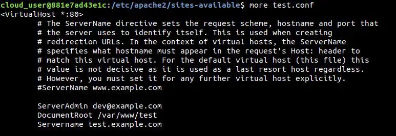 virtual host configuration apache