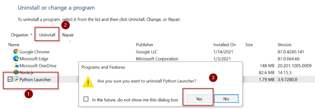 remove-python-launcher-windows-10