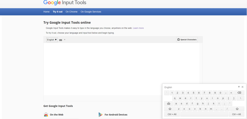 Try-google-input-tools-online