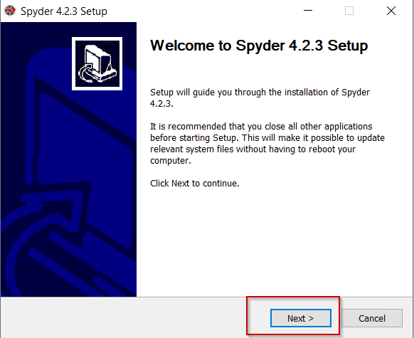 Spyder-4.2.3-Welcome-page