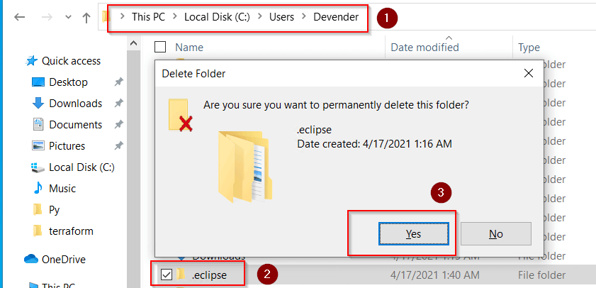 Delete-eclipse-folder-to-uninstall-Eclipse-on-windows-10