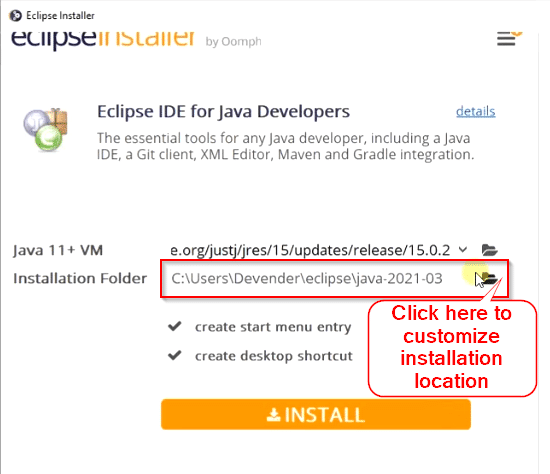 Customize-Eclipse-IDE-installation-location