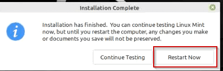 Restart linux mint