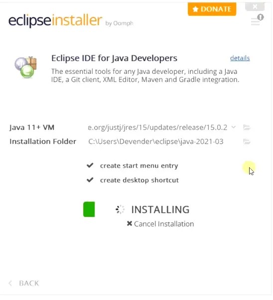 eclipse for java developers windows 10