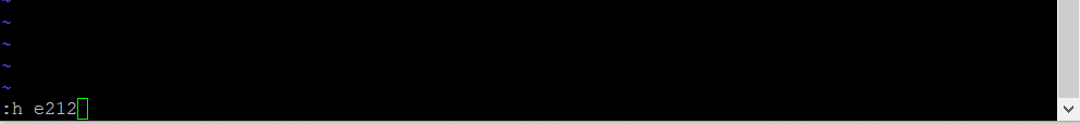 how to get error help e212 in vim