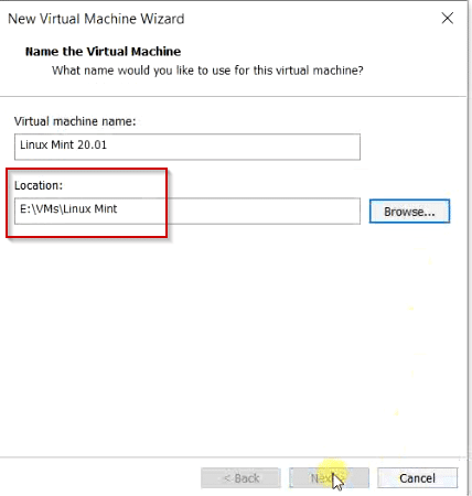 customize installation location linux mint 20.01