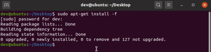 Install Chrome dependencies using apt-get install command