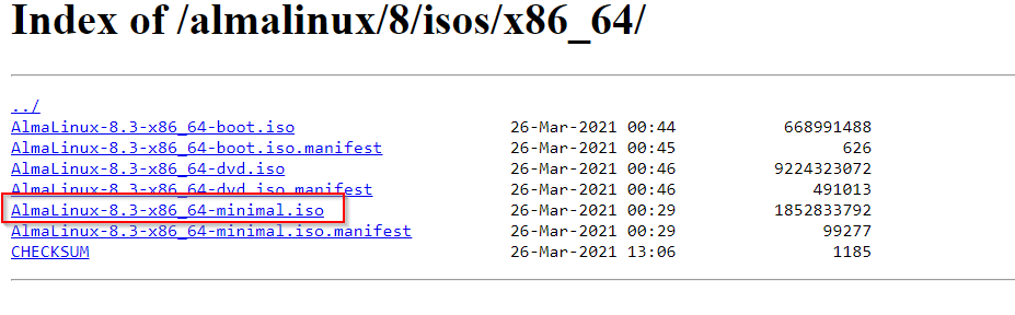 Download-AlmaLinux-8.3-stable-version