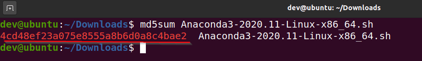 Verify-md5checksum-anaconda
