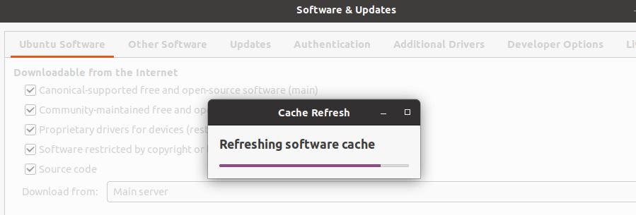 Refresh-software-cache-ubuntu