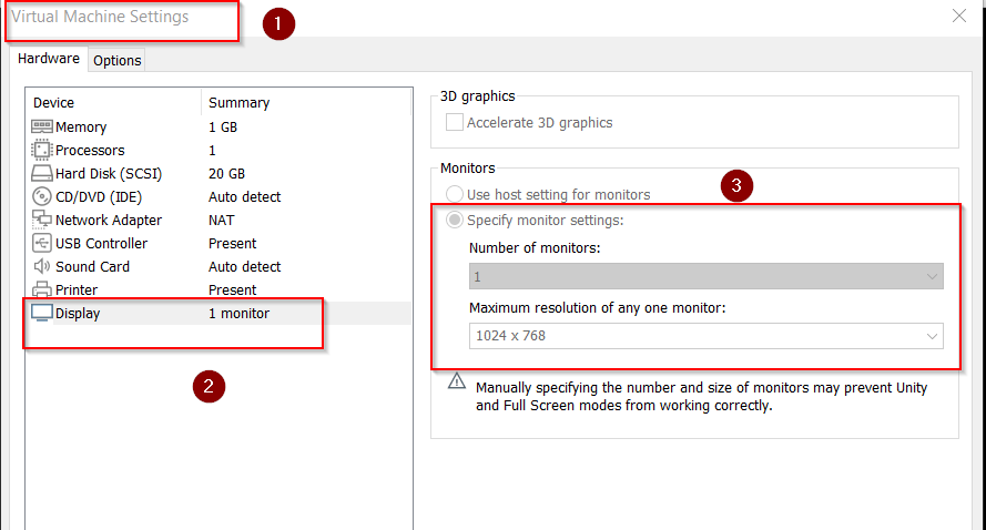 manually specify monitor settings