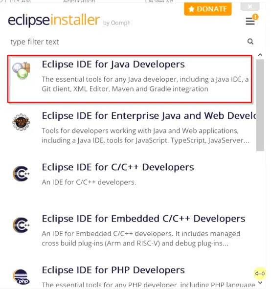 Select-Eclipse-IDE-for-java-developers