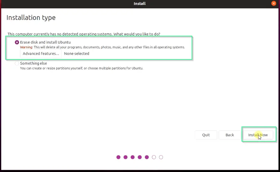 Erase-disk-to-install-ubuntu-21.04