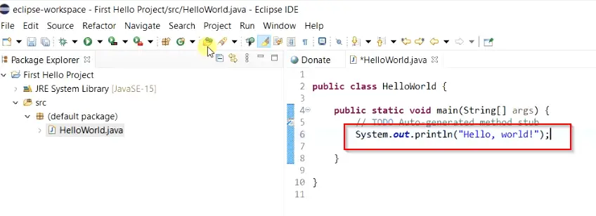 first-hello-world-code-in-java