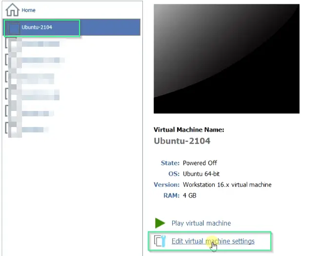 Edit-ubuntu21.04-virtual-machine-setting