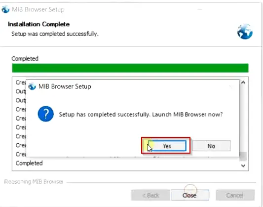 MIB-browser-installation-completed