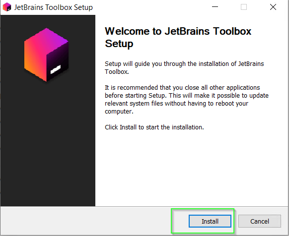 Install Toolbox application on Windows 10