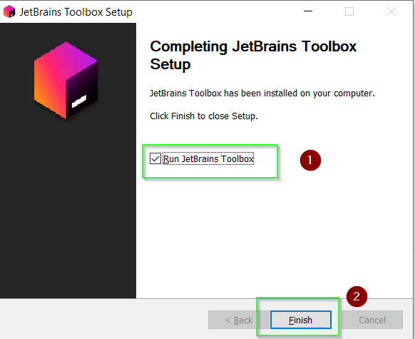 Finish Jetbrains Toolbox wizard