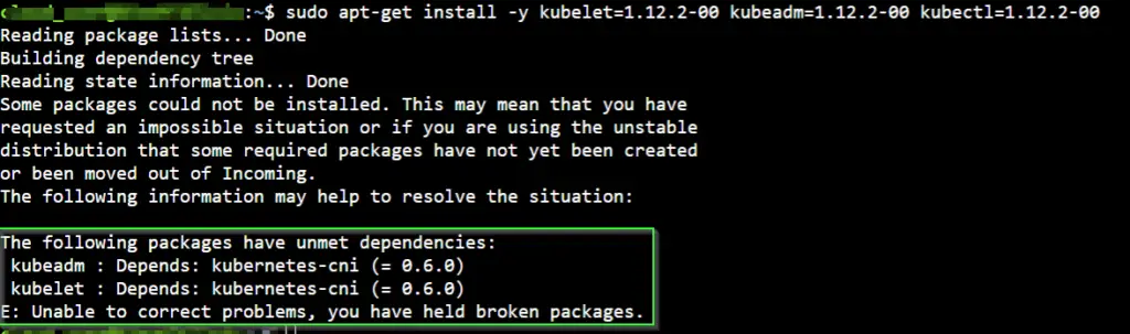 E: Unable to correct problems - you have held broken packages