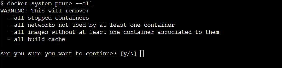 docker system prune all