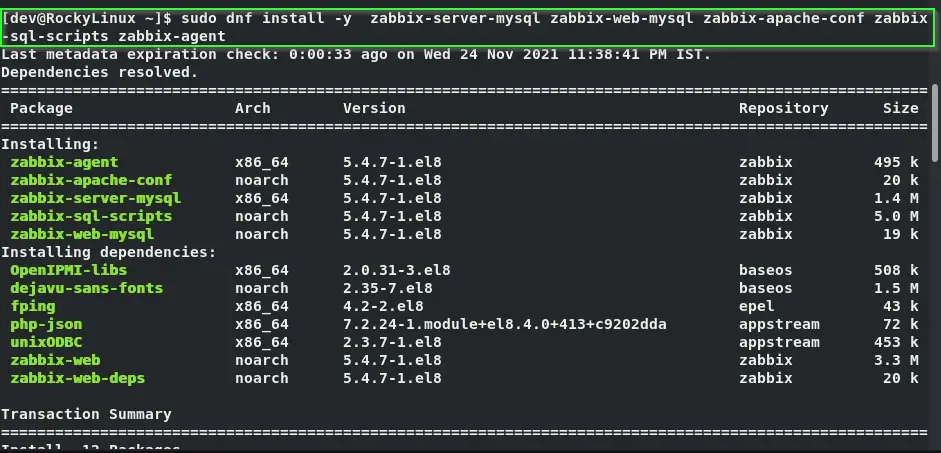 Install Zabbix server packages on Rocky Linux/AlmaLinux