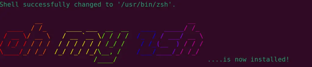 oh my zsh framework installed successfully