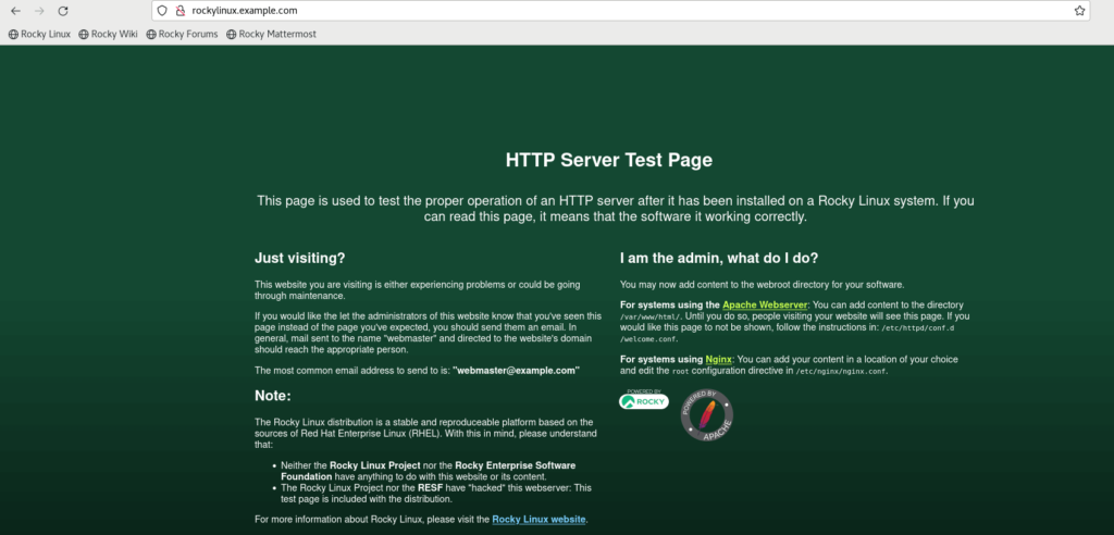 Apache Test page