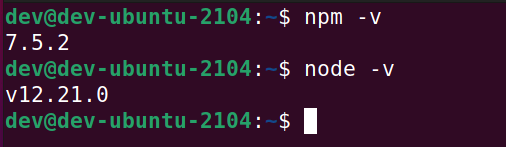Check npm and node version in Ubuntu