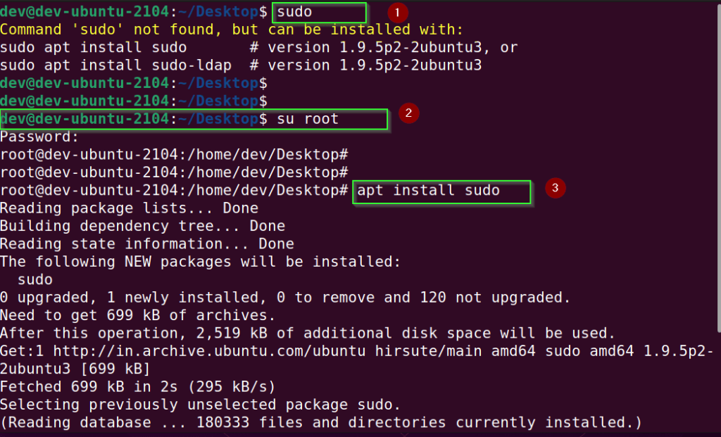 install sudo to fix sudo command not found in ubuntu