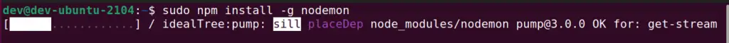 Install nodemon in Ubuntu to fix nodemon command not found error
