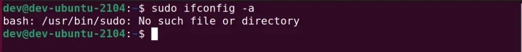 bash sudo command not found error in Ubuntu