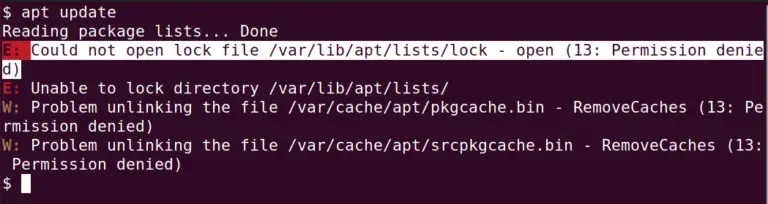 Не удалось открыть файл блокировки var lib apt lists lock open 13 отказано в доступе