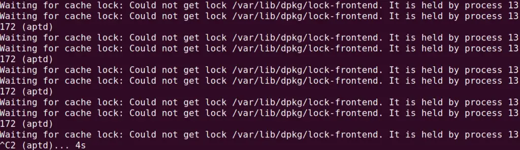 could not open lock file /var/lib/dpkg/lock-frontend