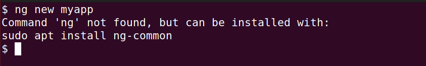 ng command not found error in ubuntu