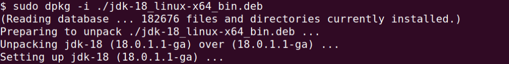 Install Java 18 in Ubuntu 21 to fix java command not found error