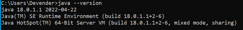 Run java version command from Windows