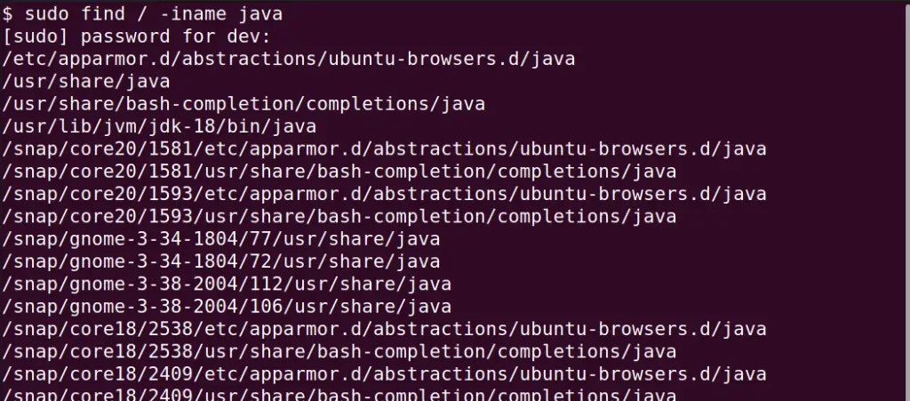 Find java installation in Linux