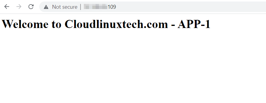 web server showing test page successfully