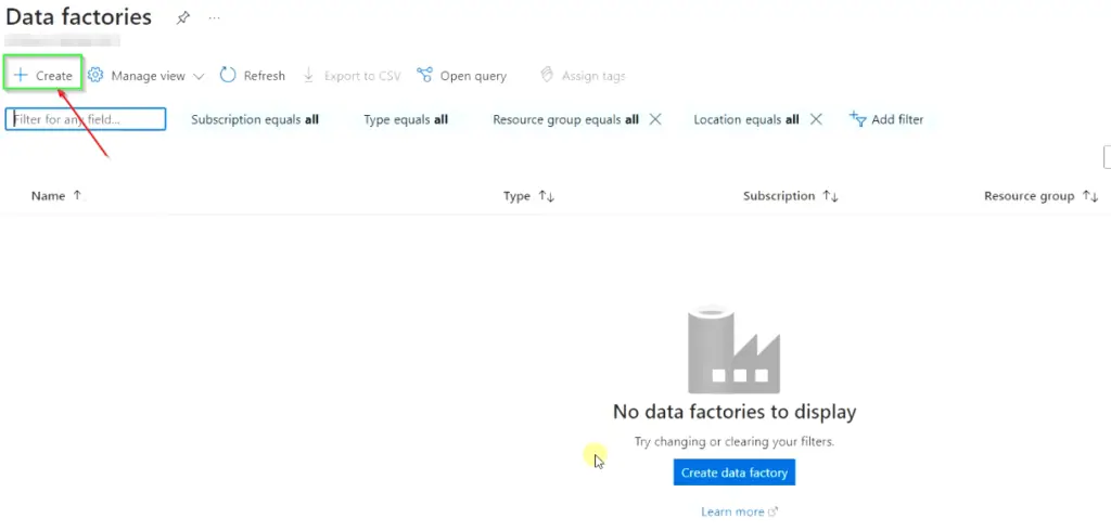 Create data factories in Azure