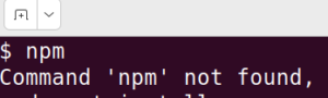 npm command not found error