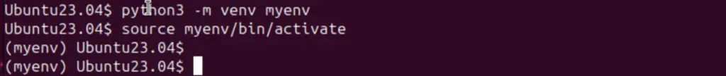 create virtual environment in Ubuntu 23.04 linux